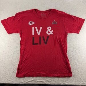 Kansas City Chiefs Super Bowl LIV IV & LIV Fanatics Pro Line Red T Shirt Size S